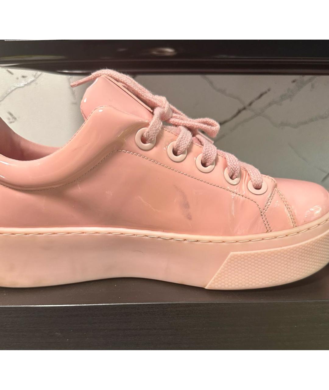 KENZO Розовые кроссовки из лакированной кожи, фото 7
