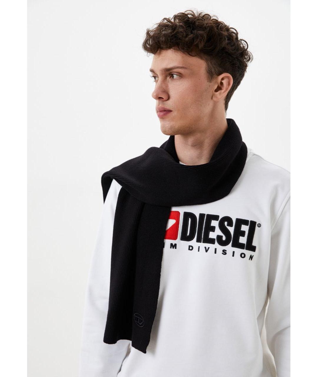 DIESEL Черный хлопковый шарф, фото 2