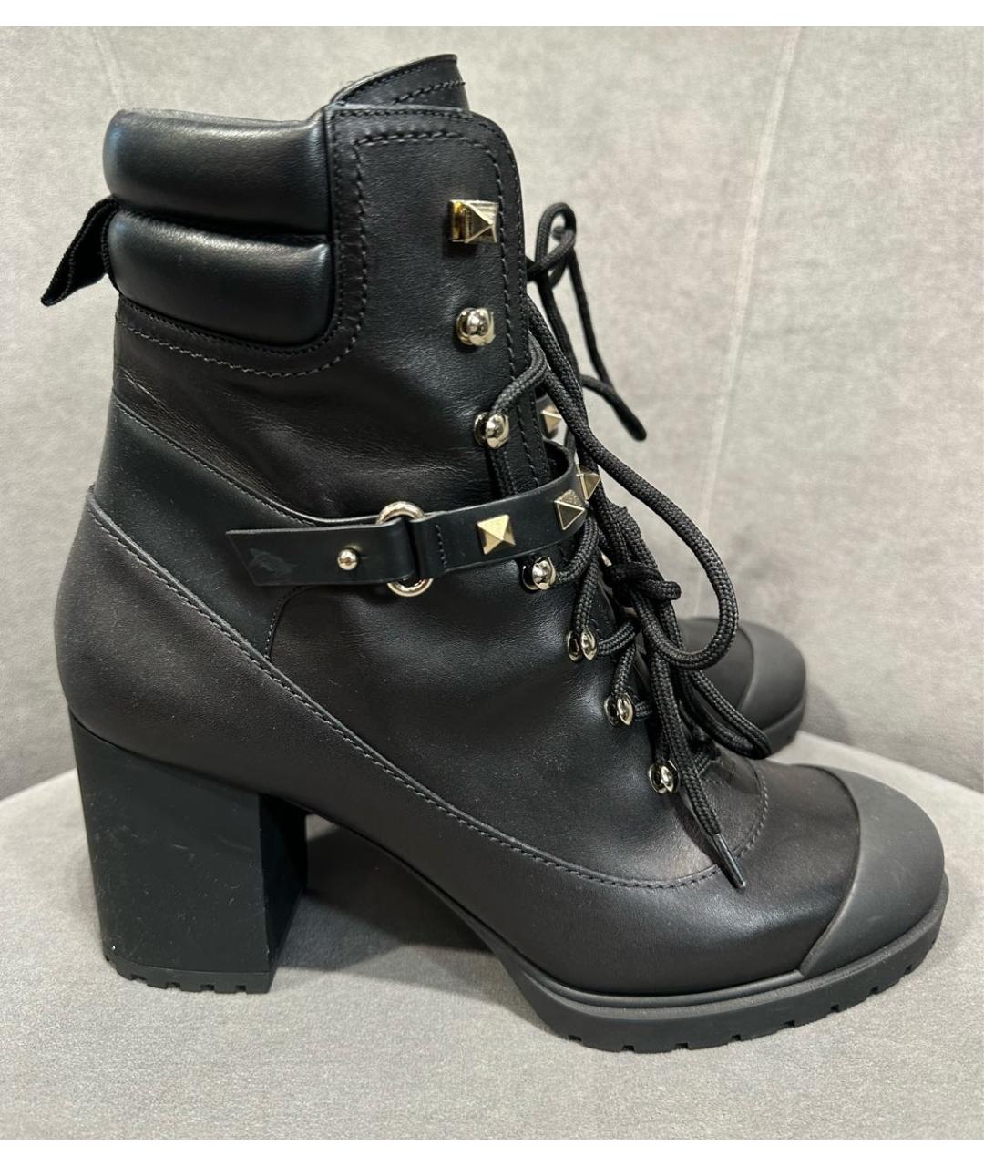 VALENTINO Черные кожаные ботильоны, фото 5