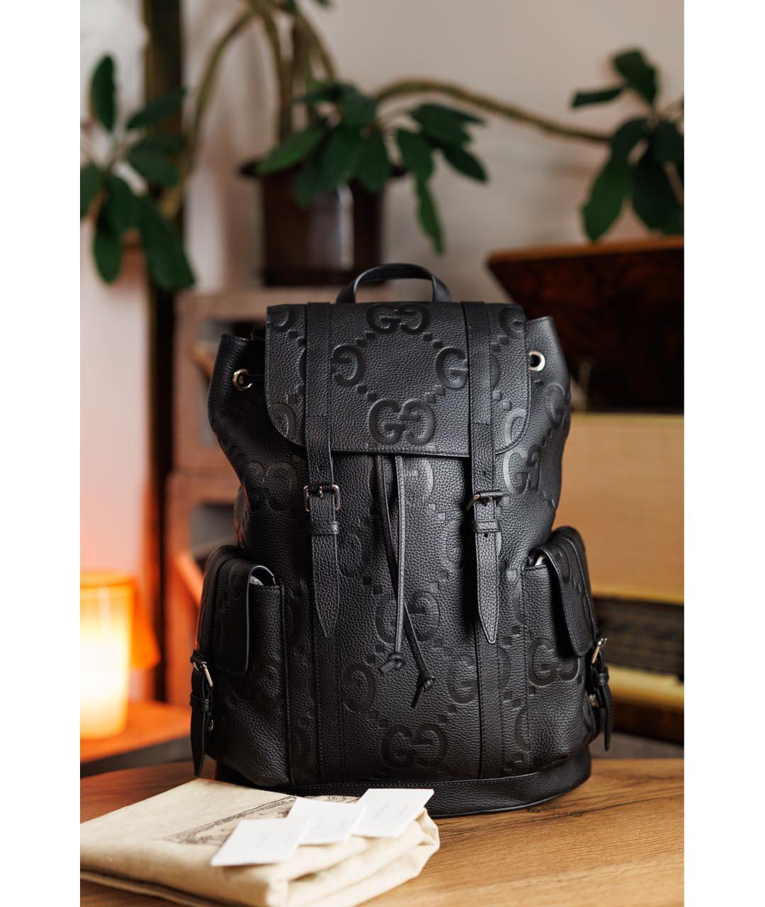 GUCCI Черный кожаный рюкзак, фото 9