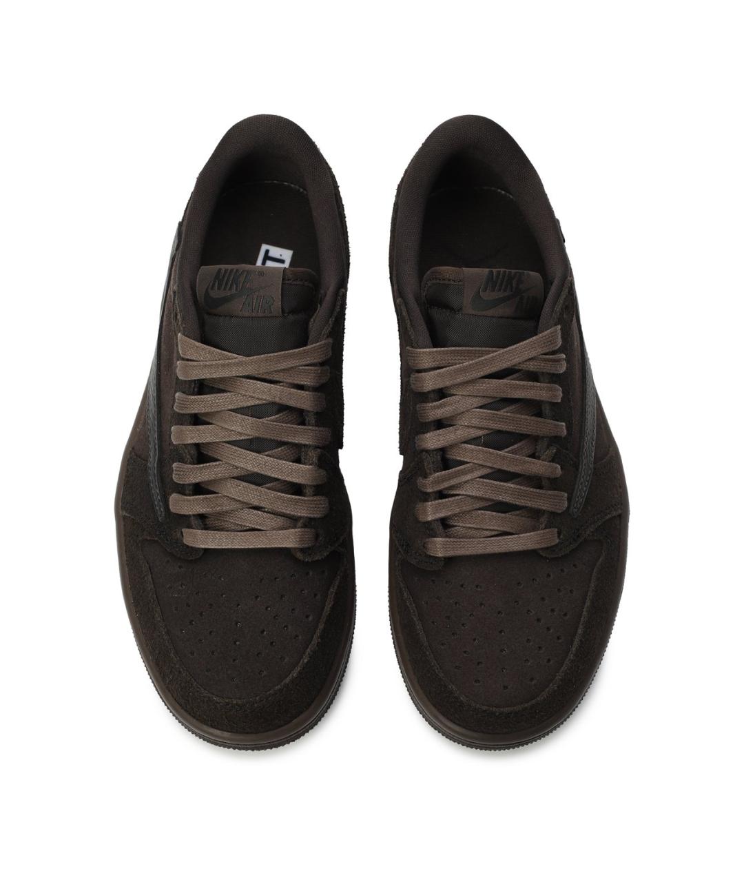 JORDAN Коричневые замшевые низкие кроссовки / кеды, фото 4