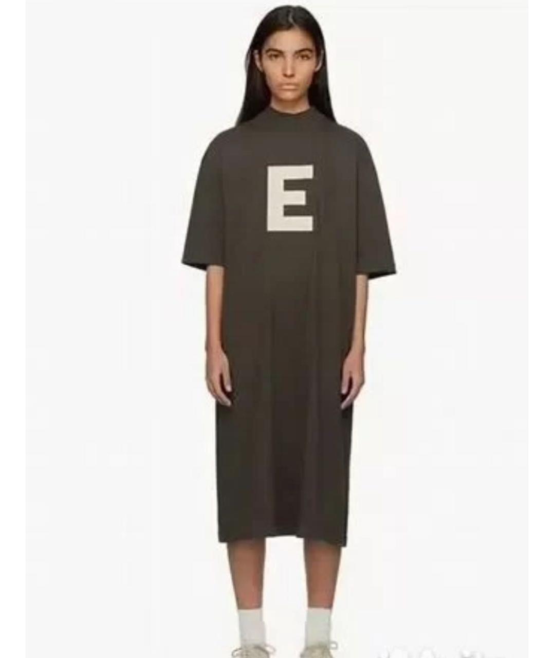 FEAR OF GOD ESSENTIALS Коричневое хлопковое повседневное платье, фото 7