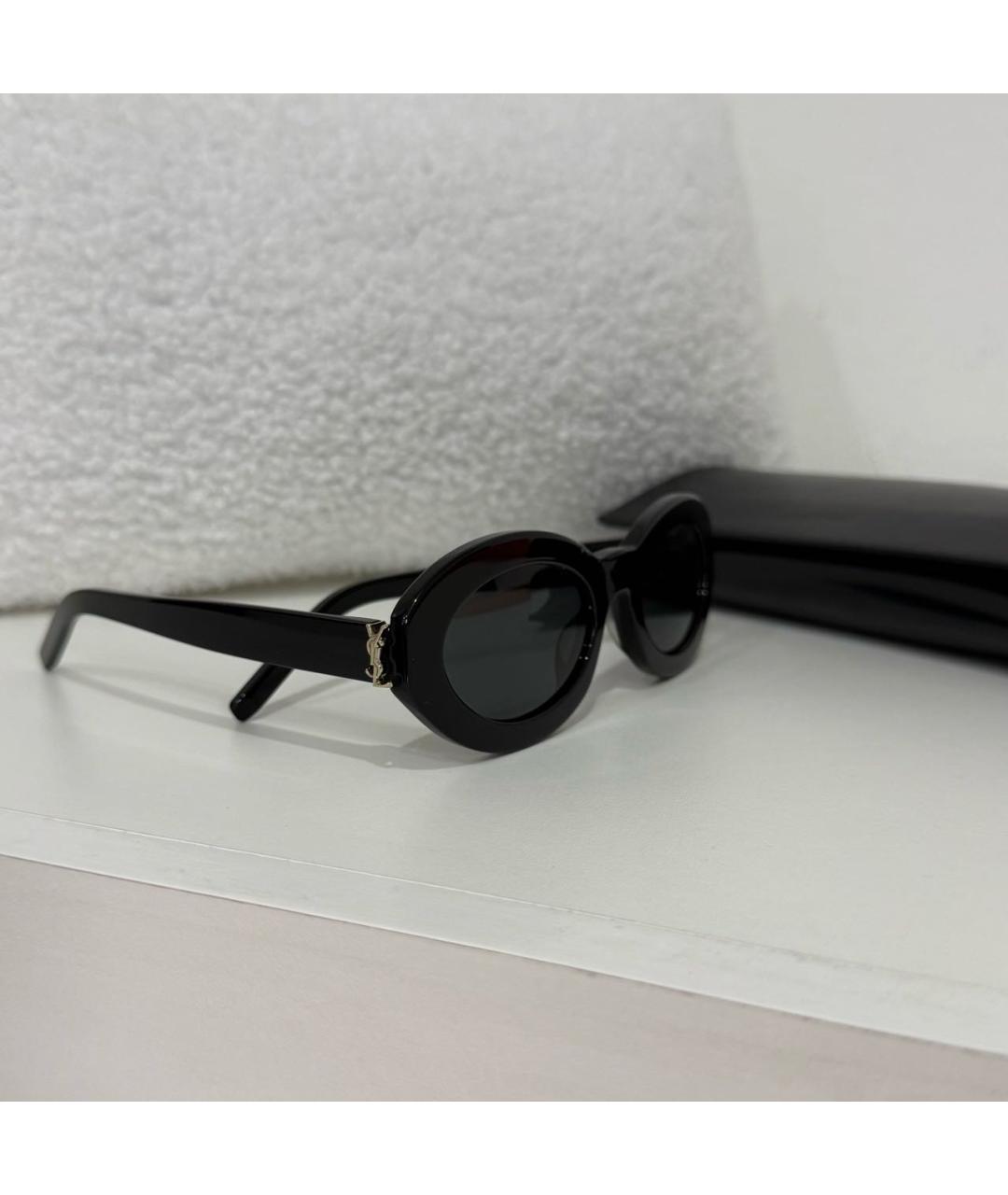 SAINT LAURENT Черные пластиковые солнцезащитные очки, фото 5