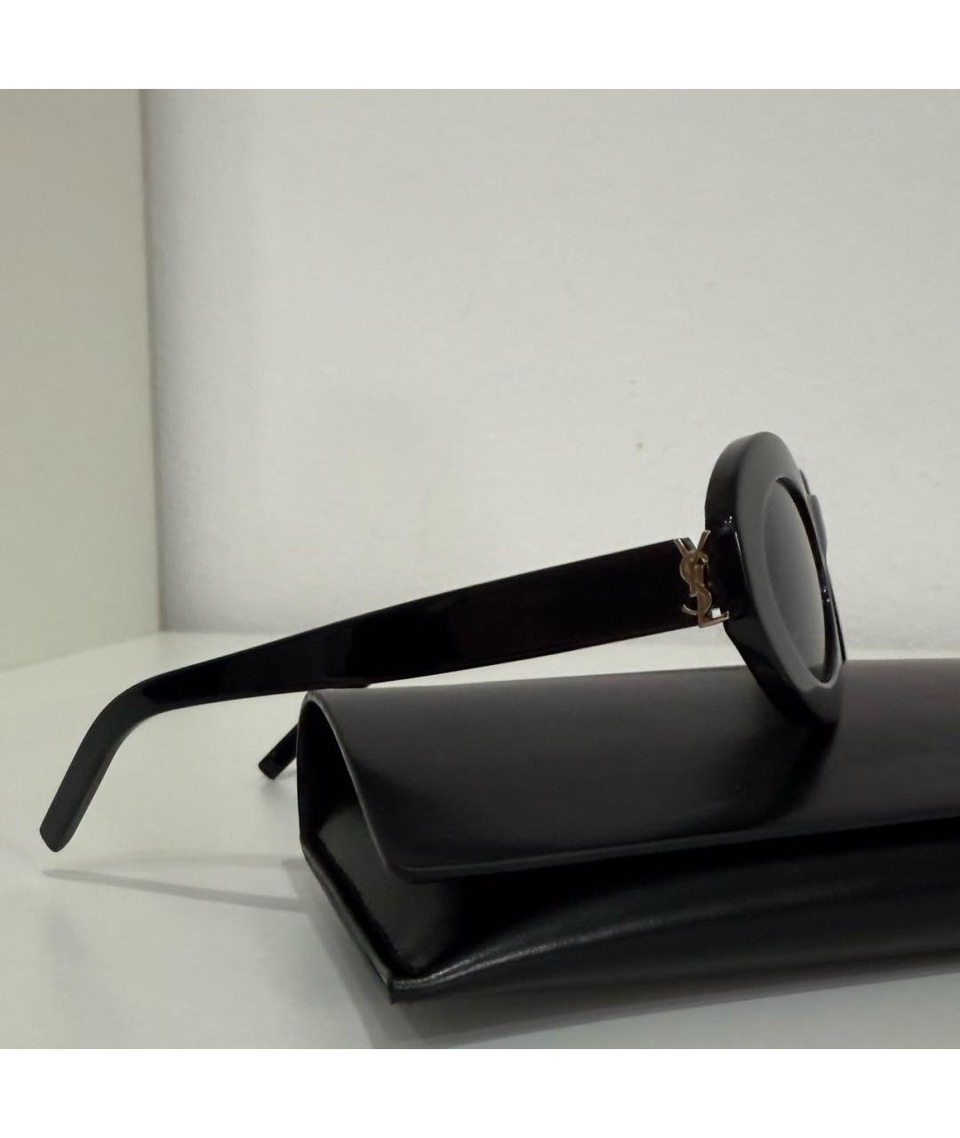 SAINT LAURENT Черные пластиковые солнцезащитные очки, фото 4