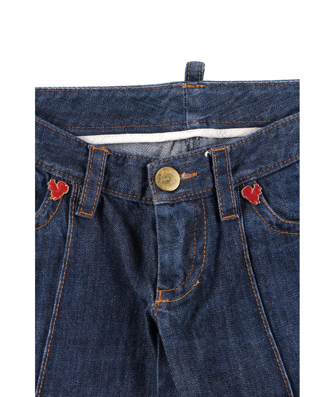 DSQUARED2 Синие хлопковые бриджи, фото 4