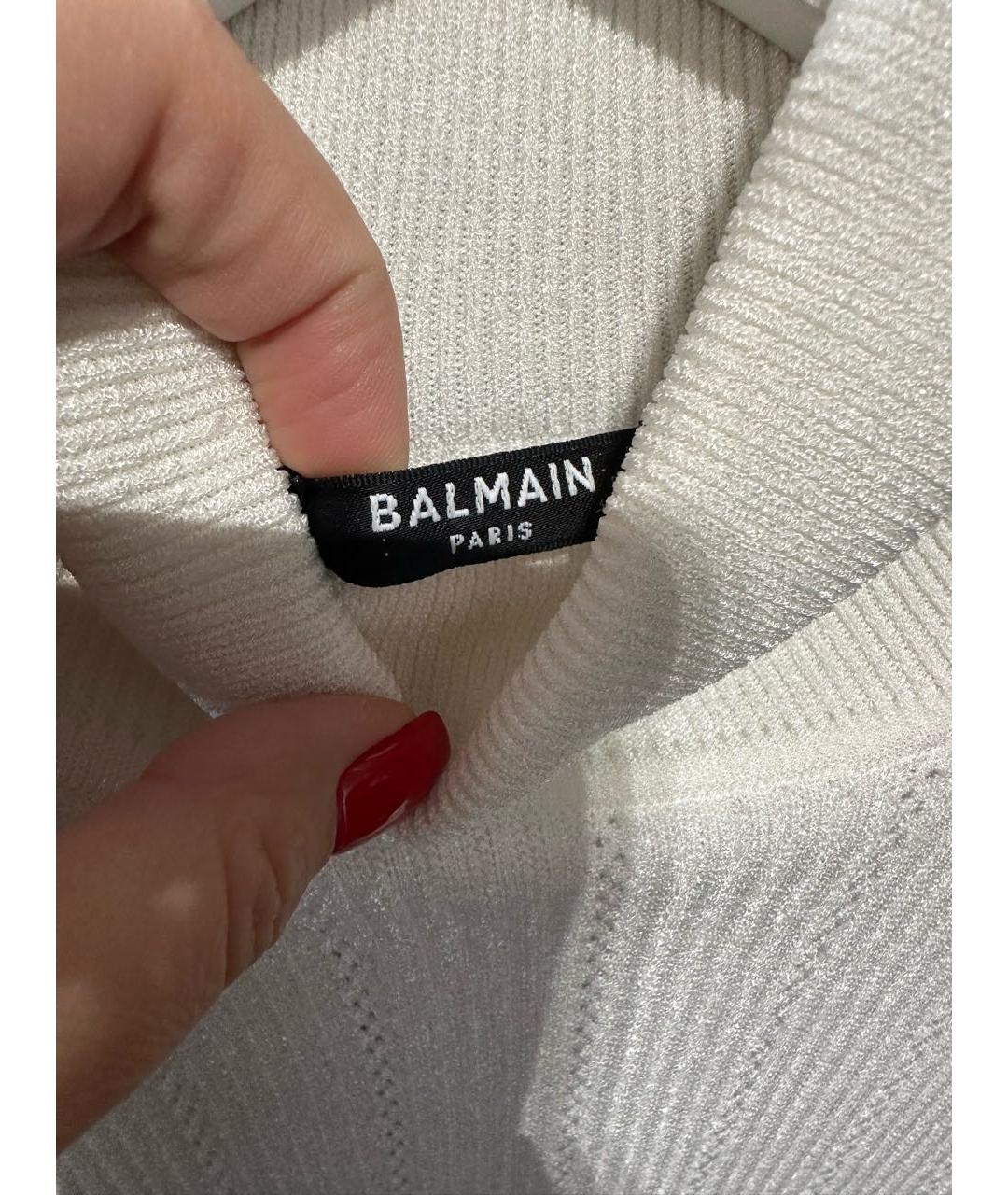 BALMAIN Белая шелковая водолазка, фото 3