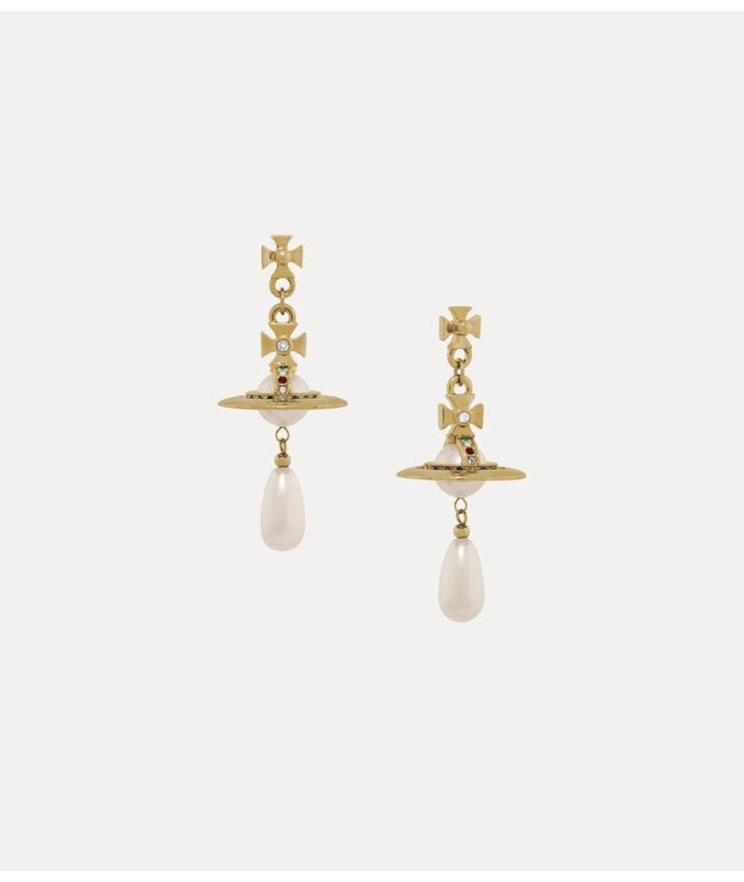 VIVIENNE WESTWOOD Золотые латунные серьги, фото 5