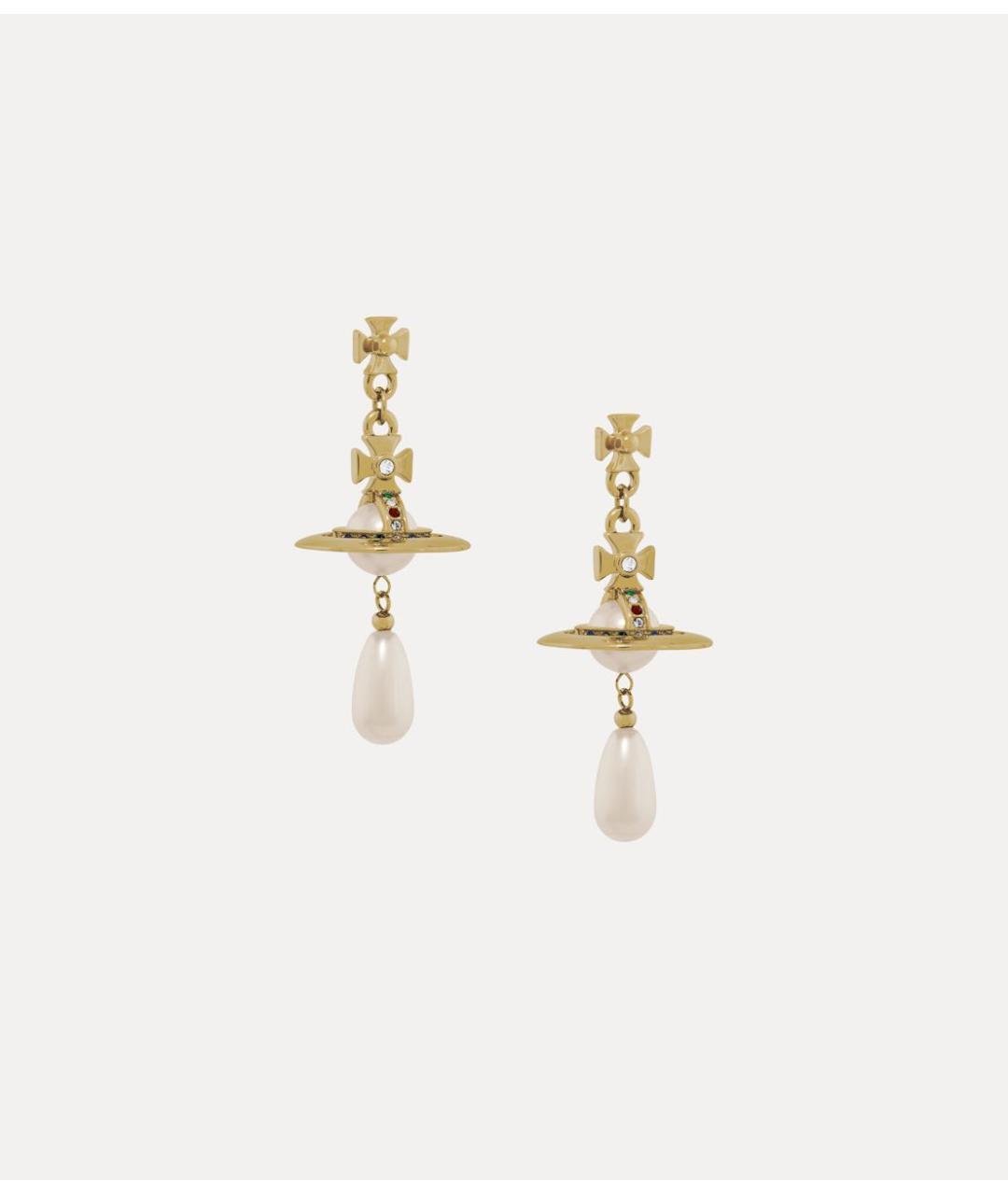 VIVIENNE WESTWOOD Золотые латунные серьги, фото 3