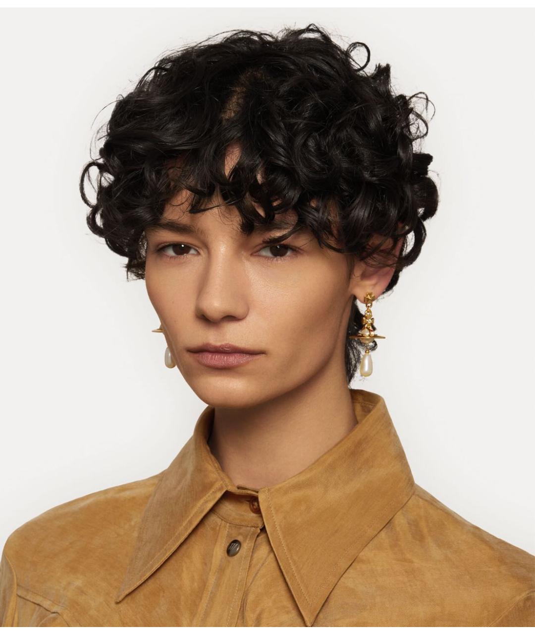 VIVIENNE WESTWOOD Золотые латунные серьги, фото 4