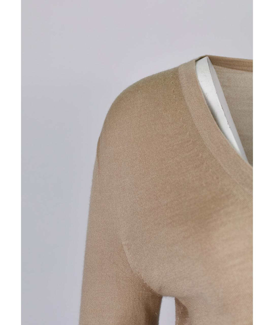 JIL SANDER Бежевый кашемировый кардиган, фото 5