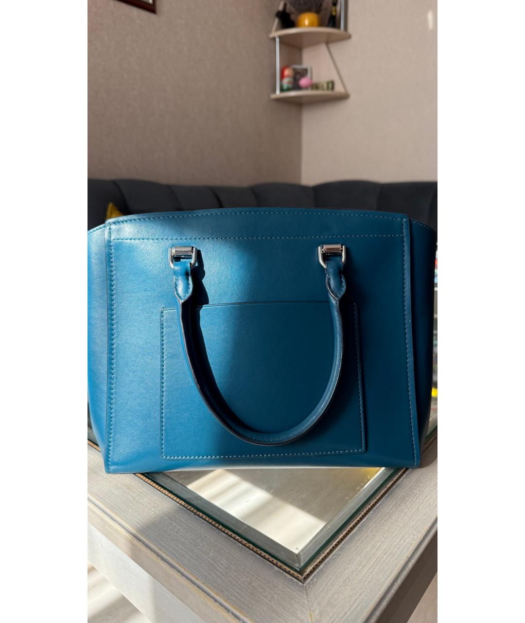 MICHAEL KORS Бирюзовая кожаная сумка через плечо, фото 2