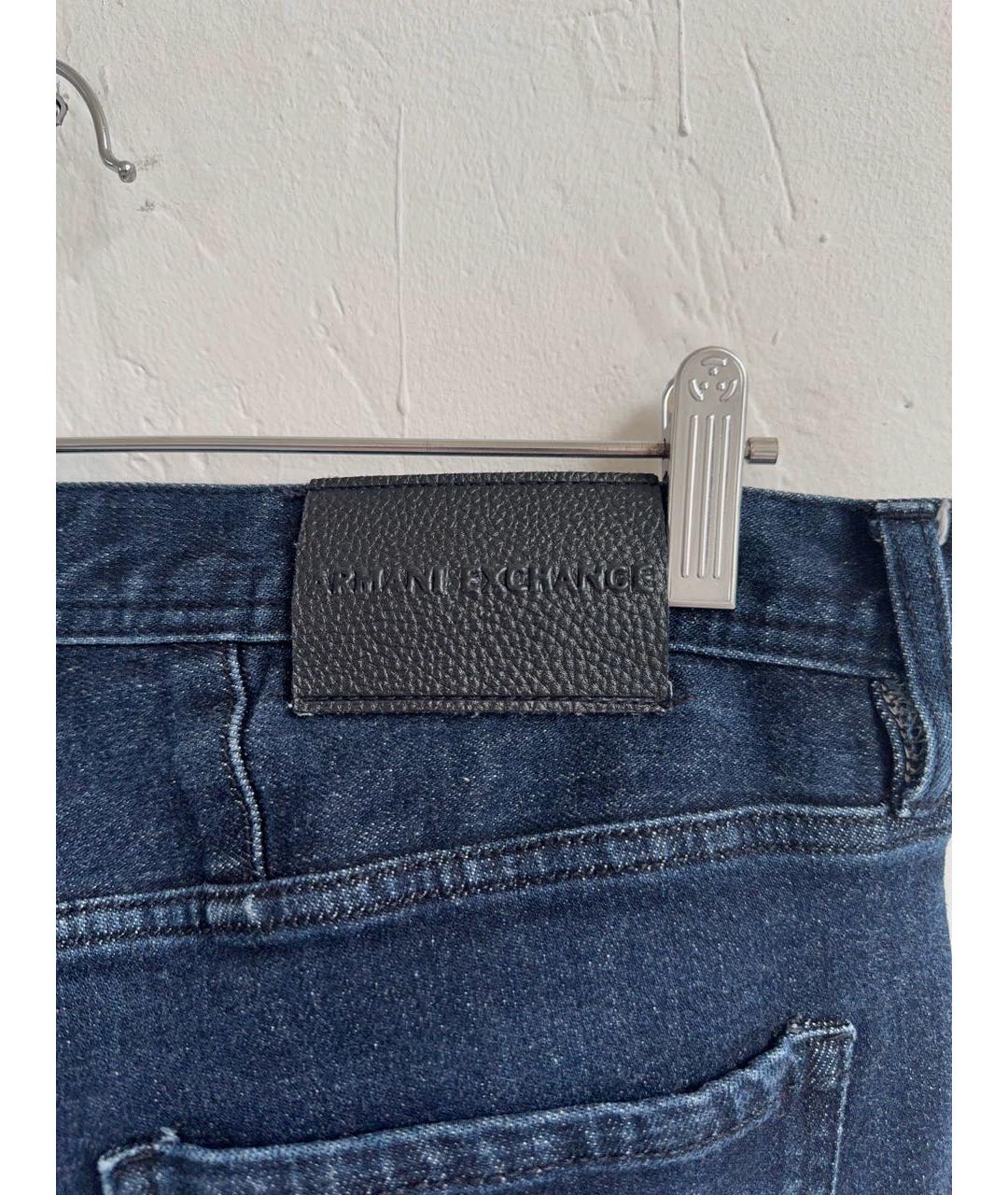 ARMANI EXCHANGE Темно-синие хлопко-эластановые джинсы скинни, фото 5