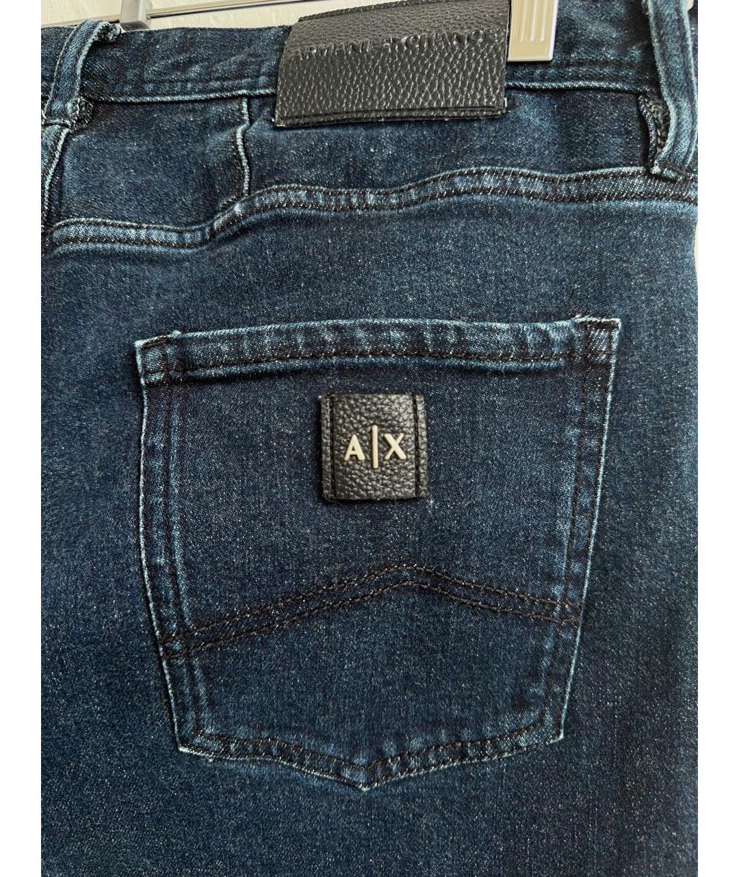 ARMANI EXCHANGE Темно-синие хлопко-эластановые джинсы скинни, фото 6