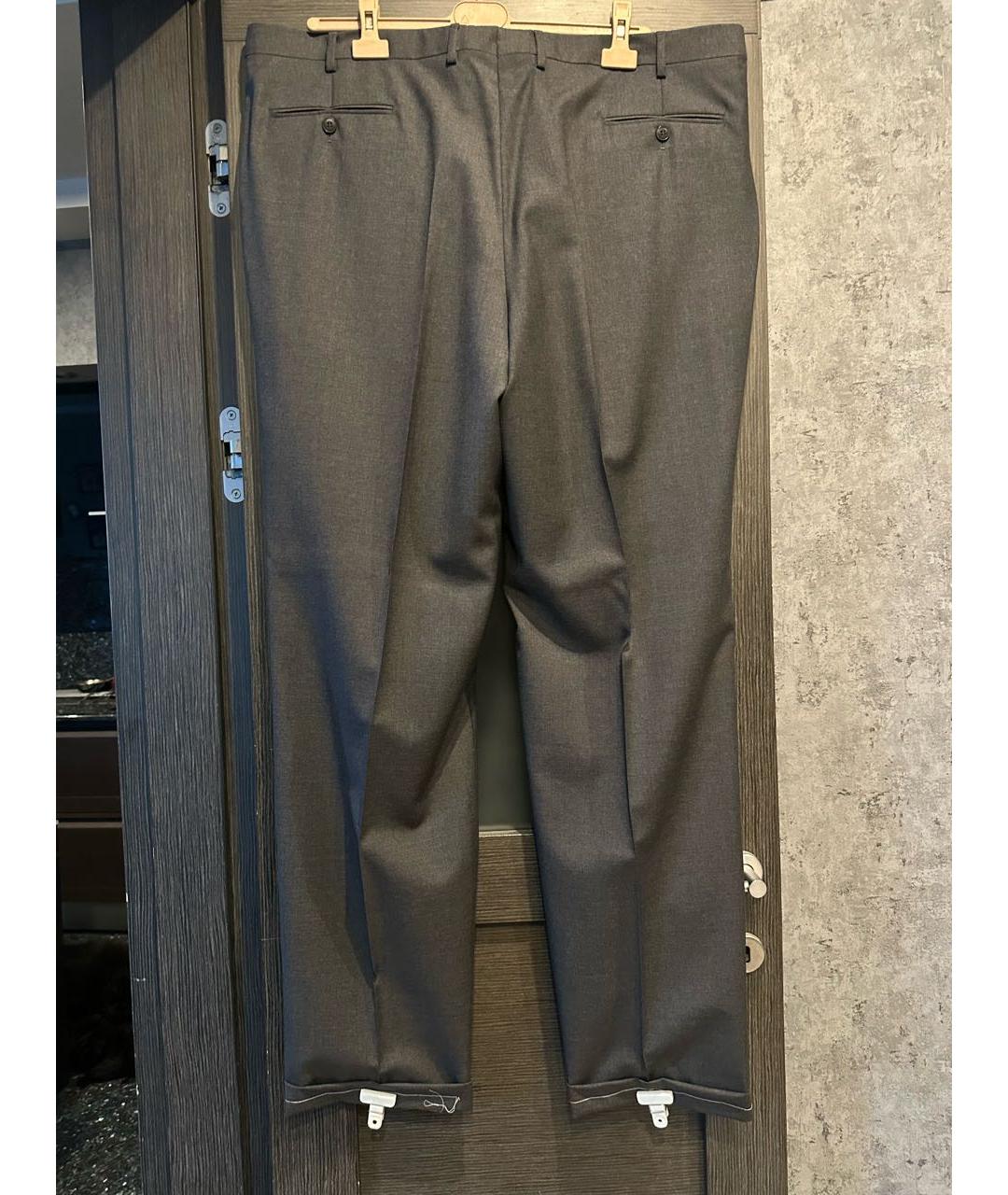 BRIONI Антрацитовые шерстяные классические брюки, фото 2