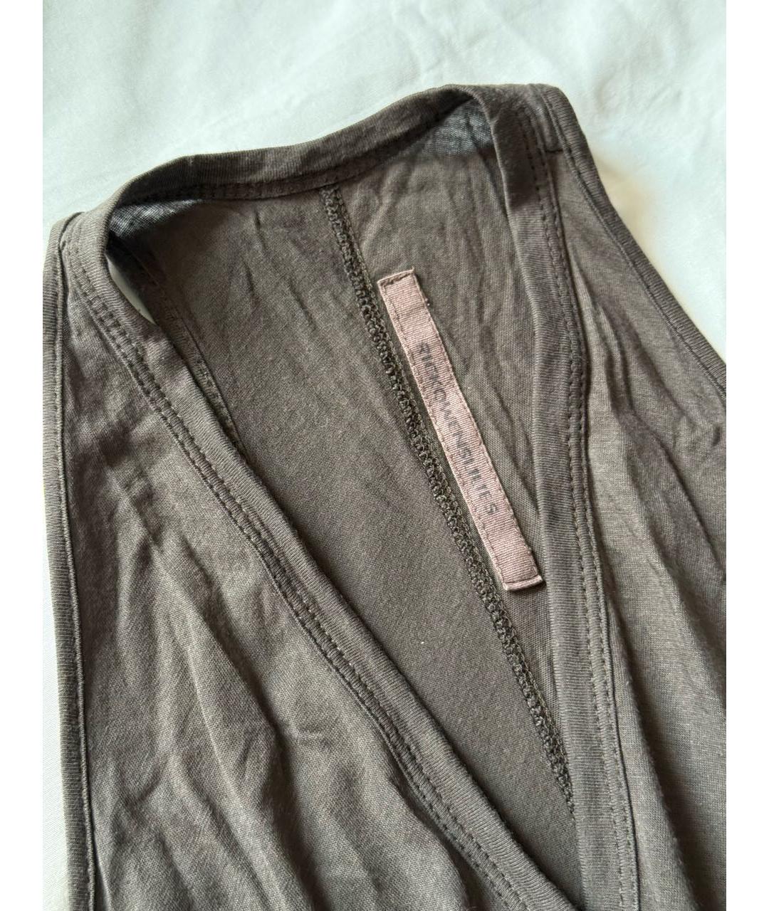 RICK OWENS Серое хлопковое повседневное платье, фото 3