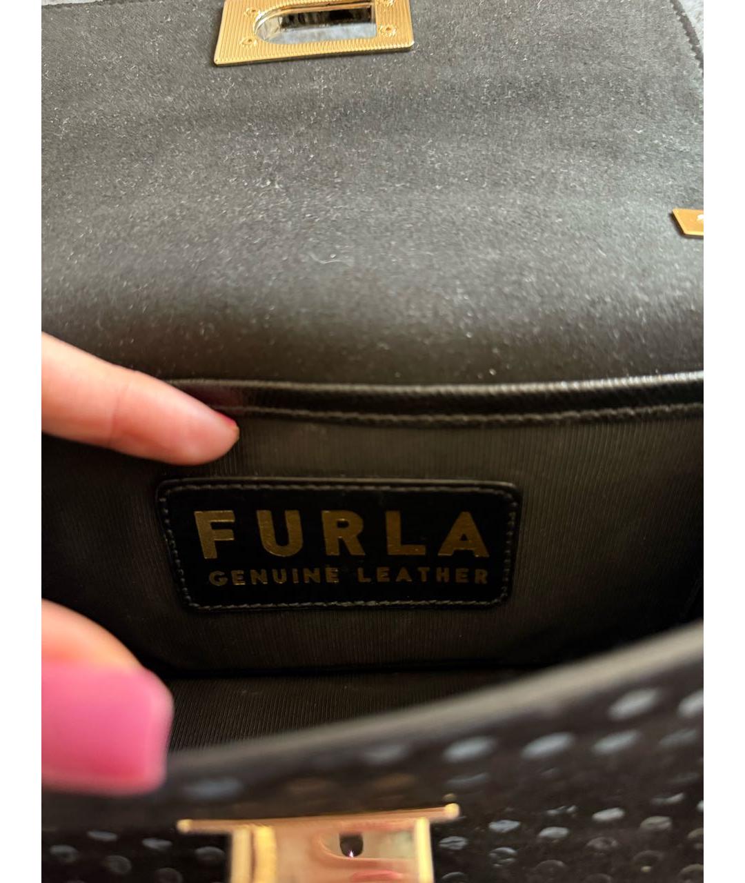 FURLA Черная сумка через плечо, фото 6
