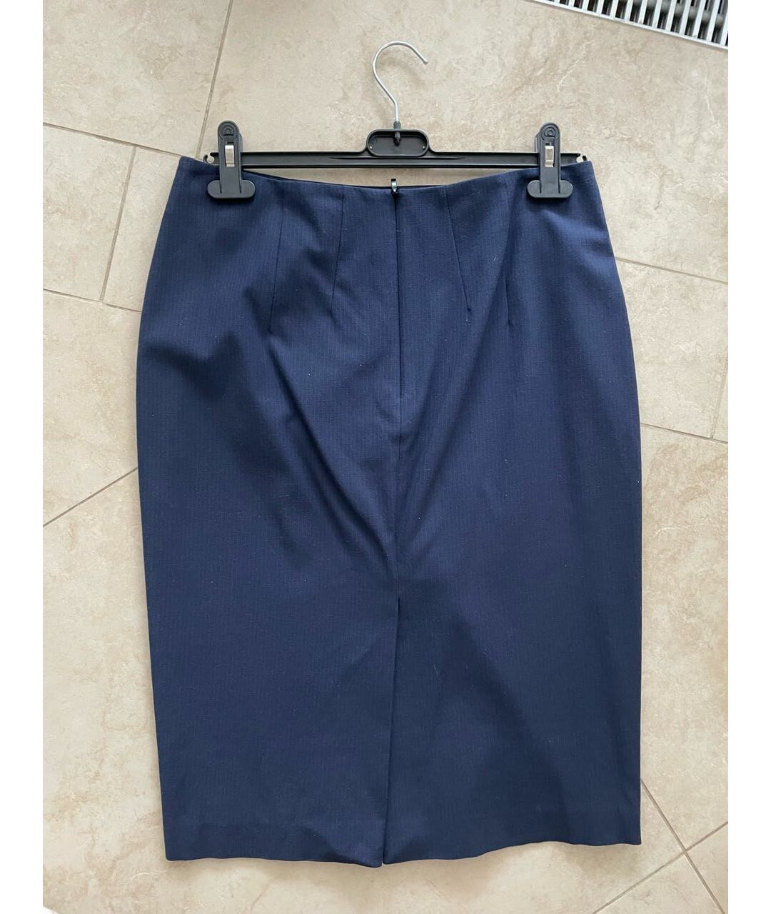 HUGO BOSS Темно-синяя хлопковая юбка миди, фото 2