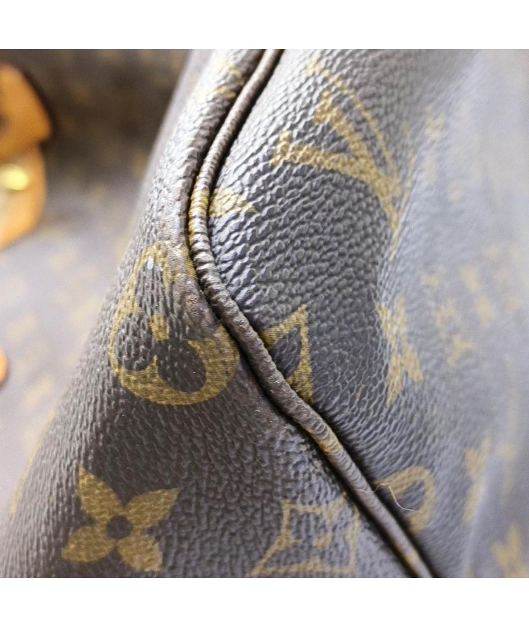 LOUIS VUITTON Коричневая кожаная сумка тоут, фото 6