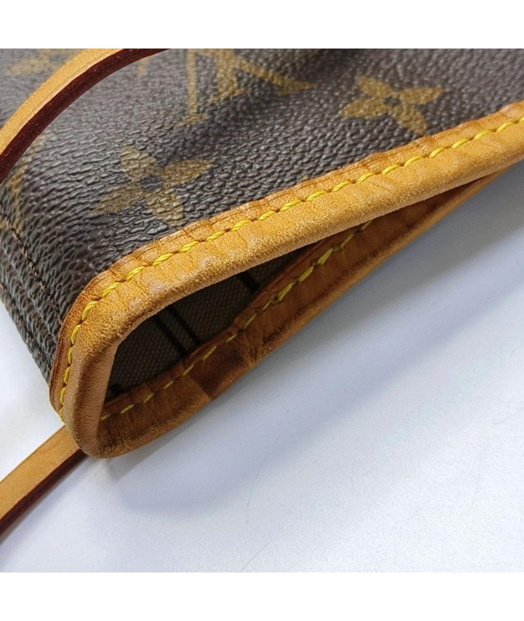 LOUIS VUITTON Коричневая кожаная сумка тоут, фото 7