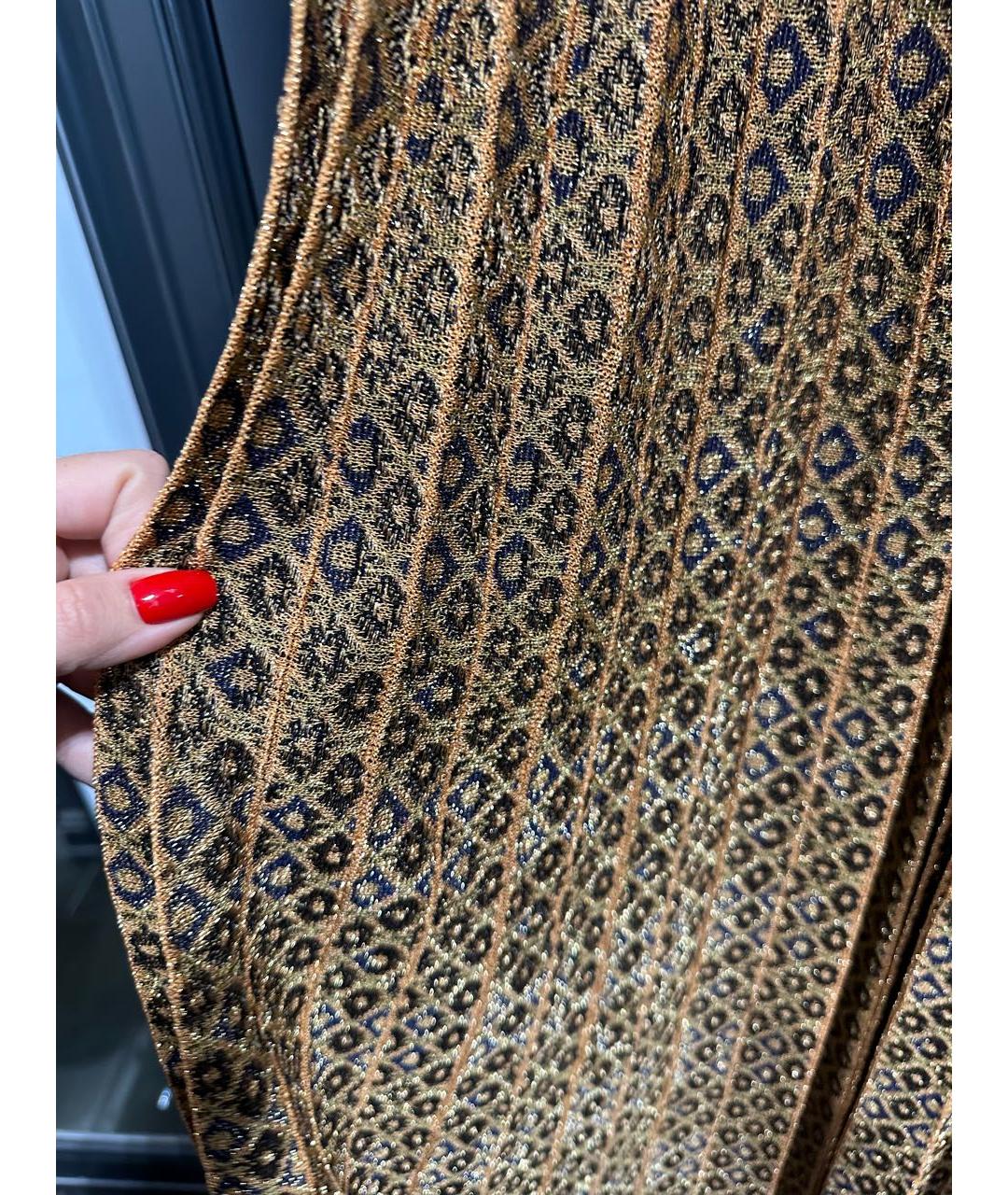 CHANEL Золотое вискозное повседневное платье, фото 5