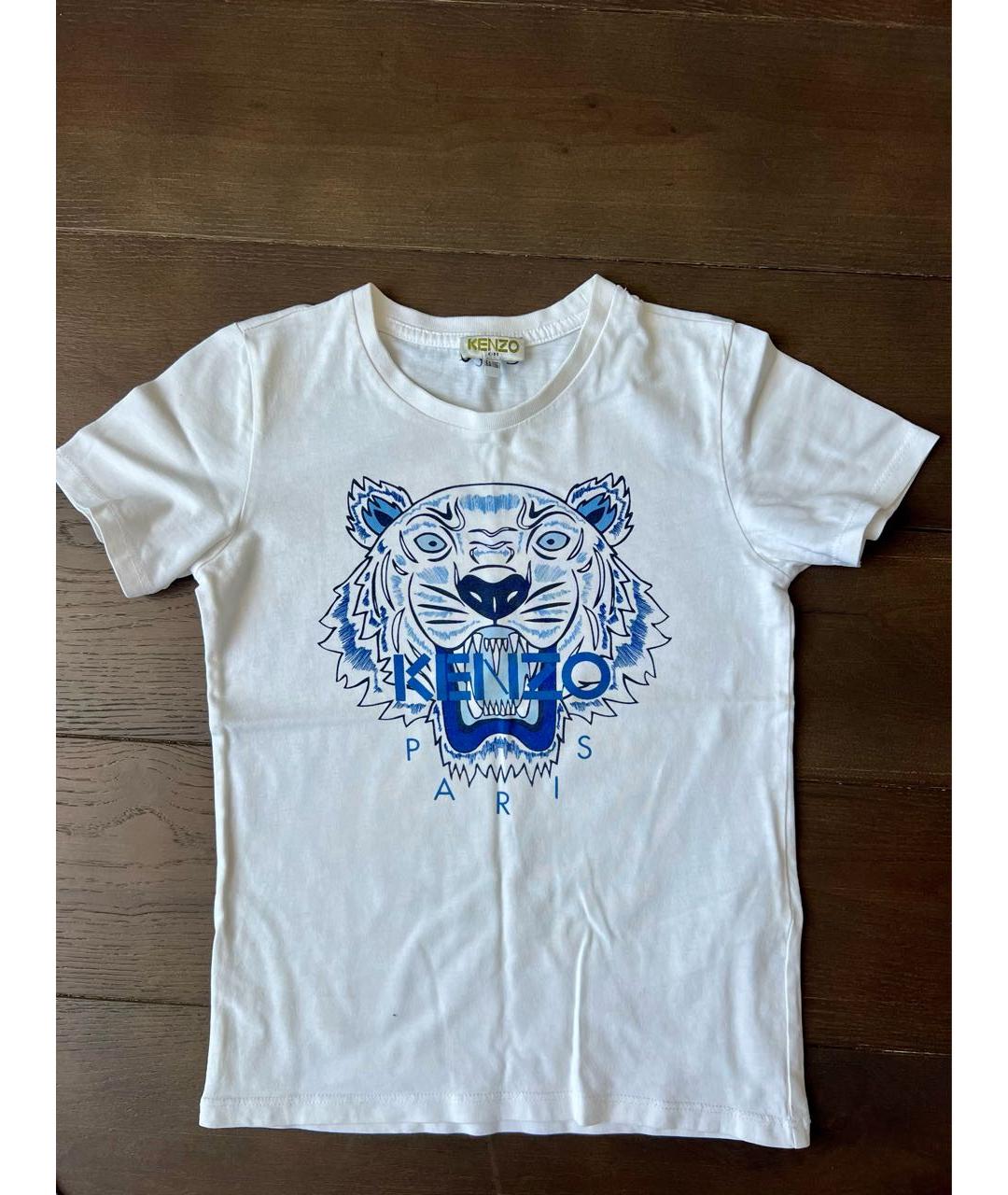 KENZO KIDS Белая хлопковая детская футболка, фото 3