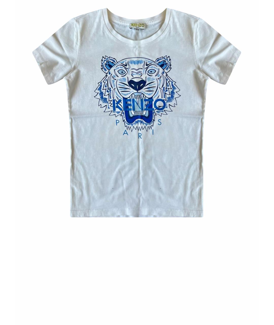 KENZO KIDS Белая хлопковая детская футболка, фото 1