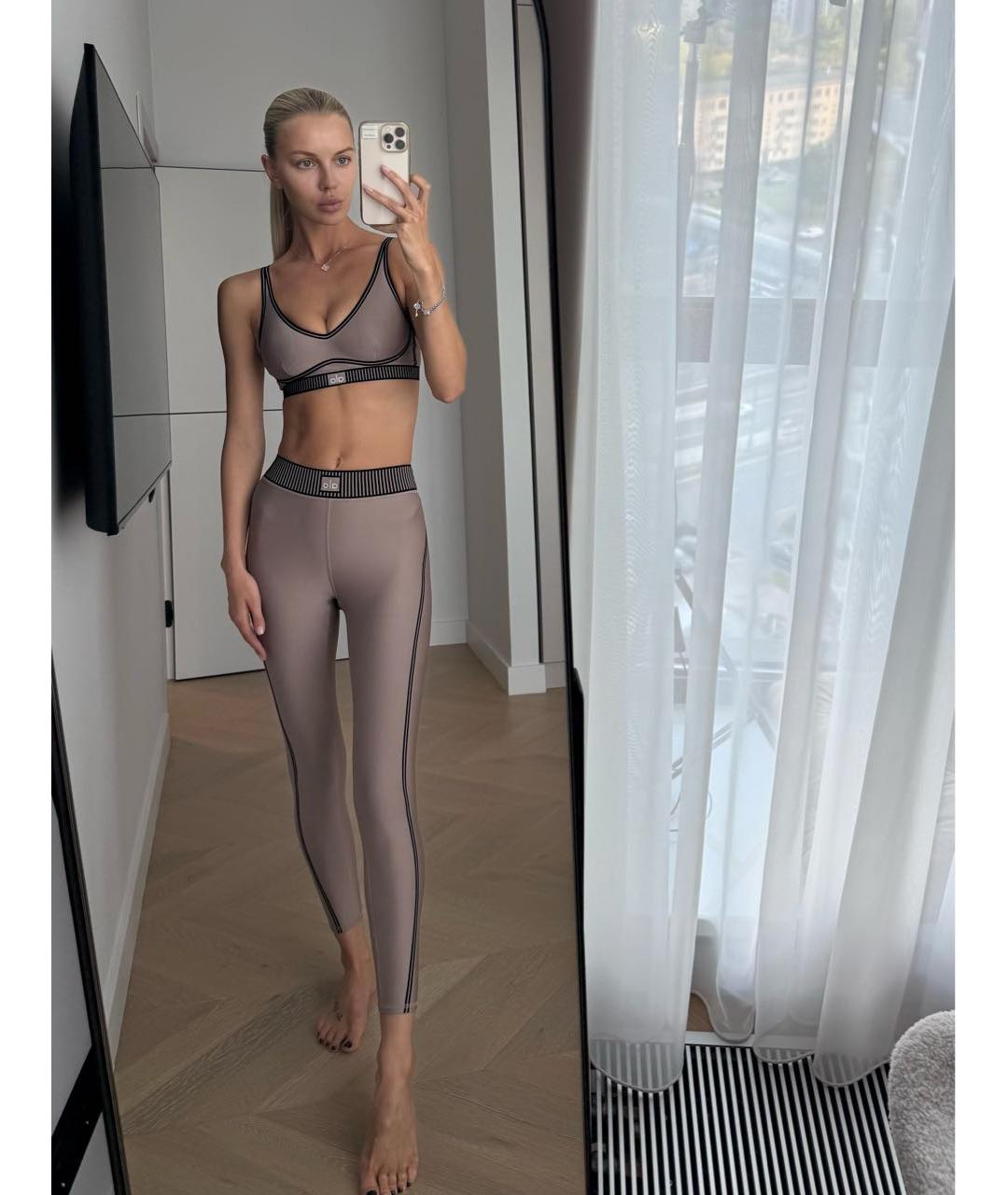 ALO YOGA Бежевый полиэстеровый спортивные костюмы, фото 7