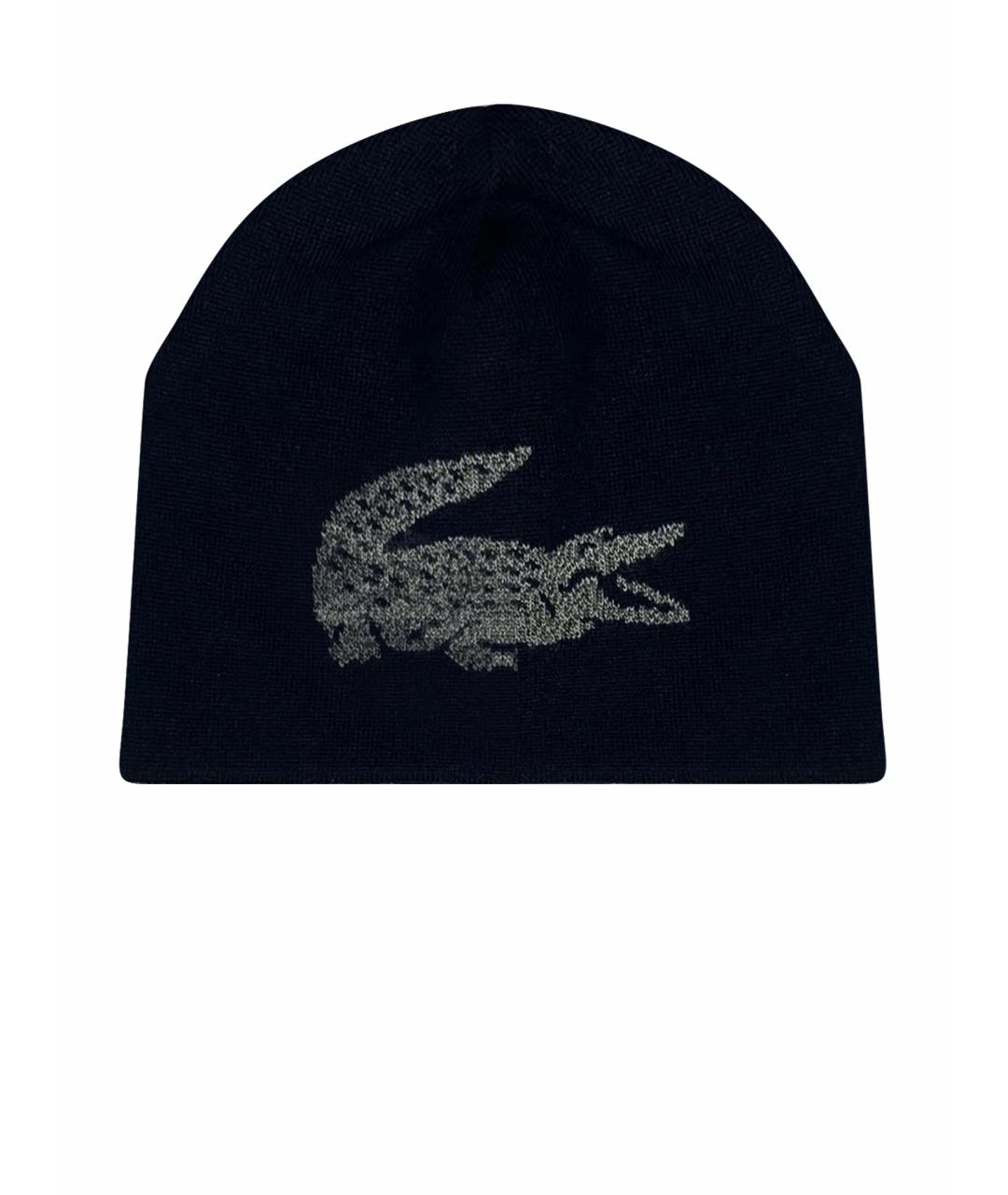 LACOSTE Темно-синяя шерстяная шапка, фото 5