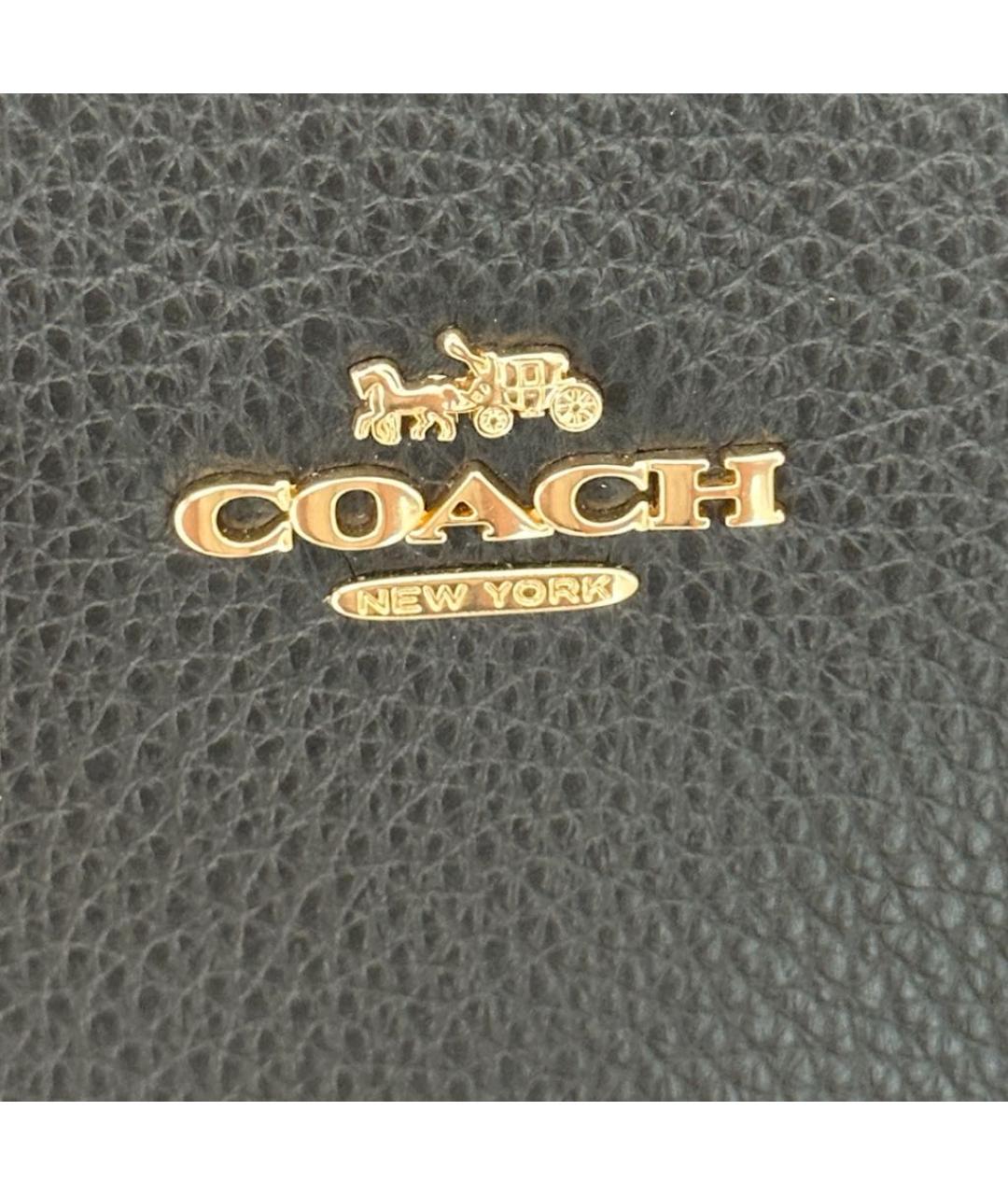 COACH Черный кожаный рюкзак, фото 5