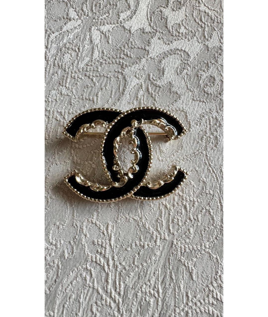CHANEL Черная металлическая булавка / брошь, фото 4