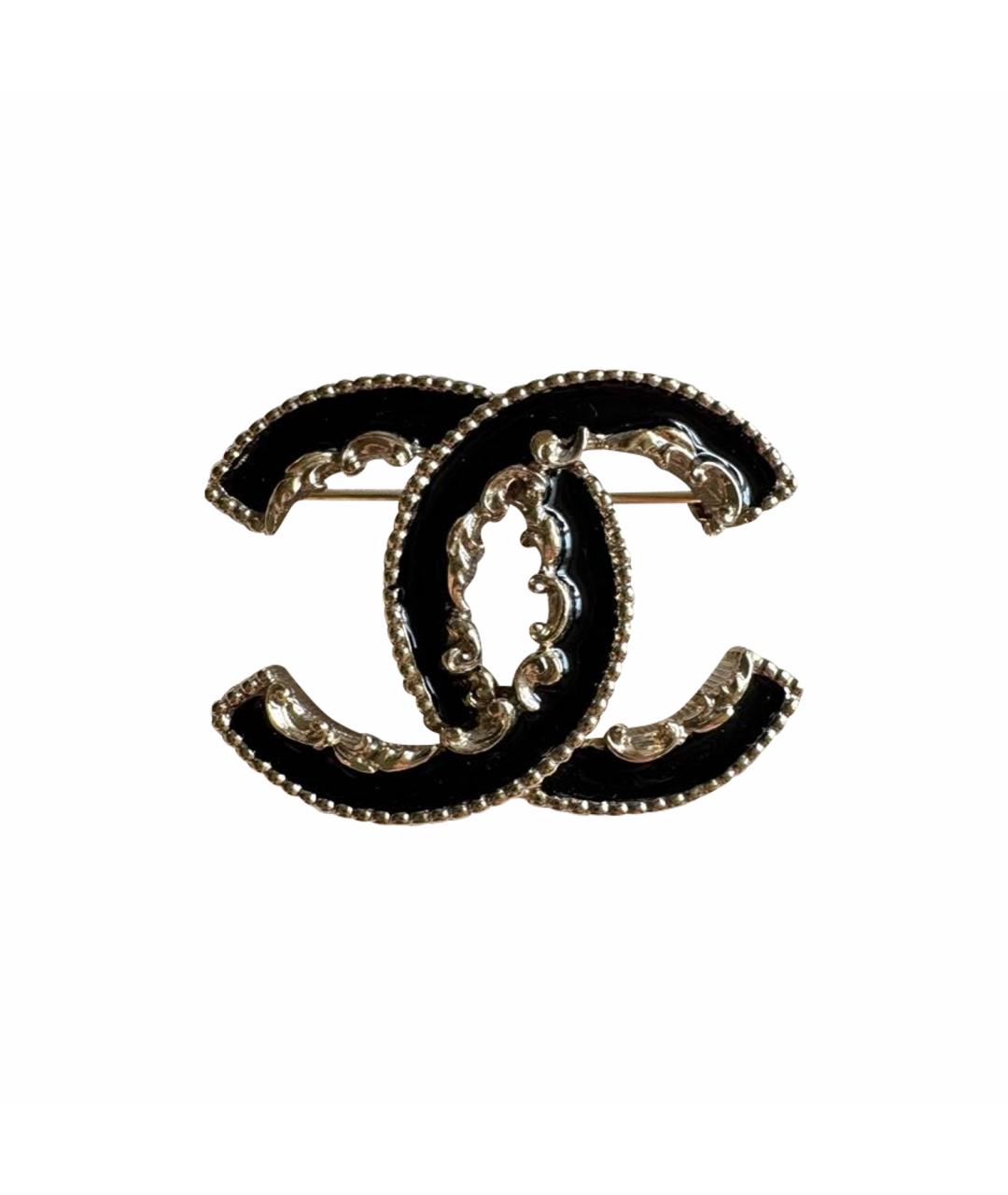 CHANEL Черная металлическая булавка / брошь, фото 1