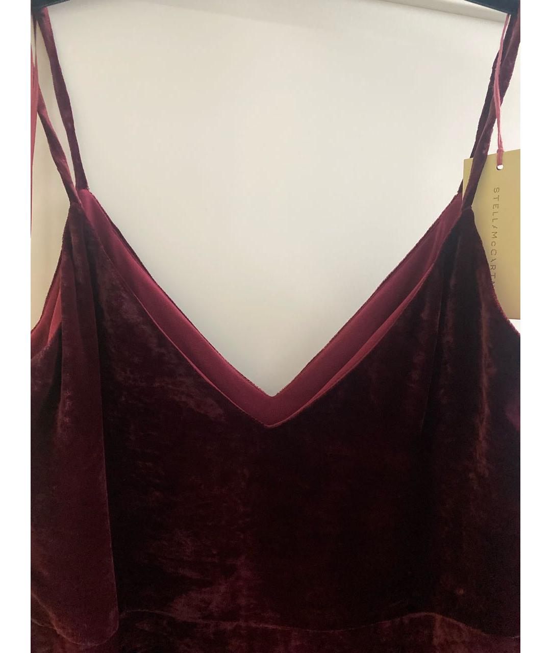 STELLA MCCARTNEY Бордовое бархатное коктейльное платье, фото 3