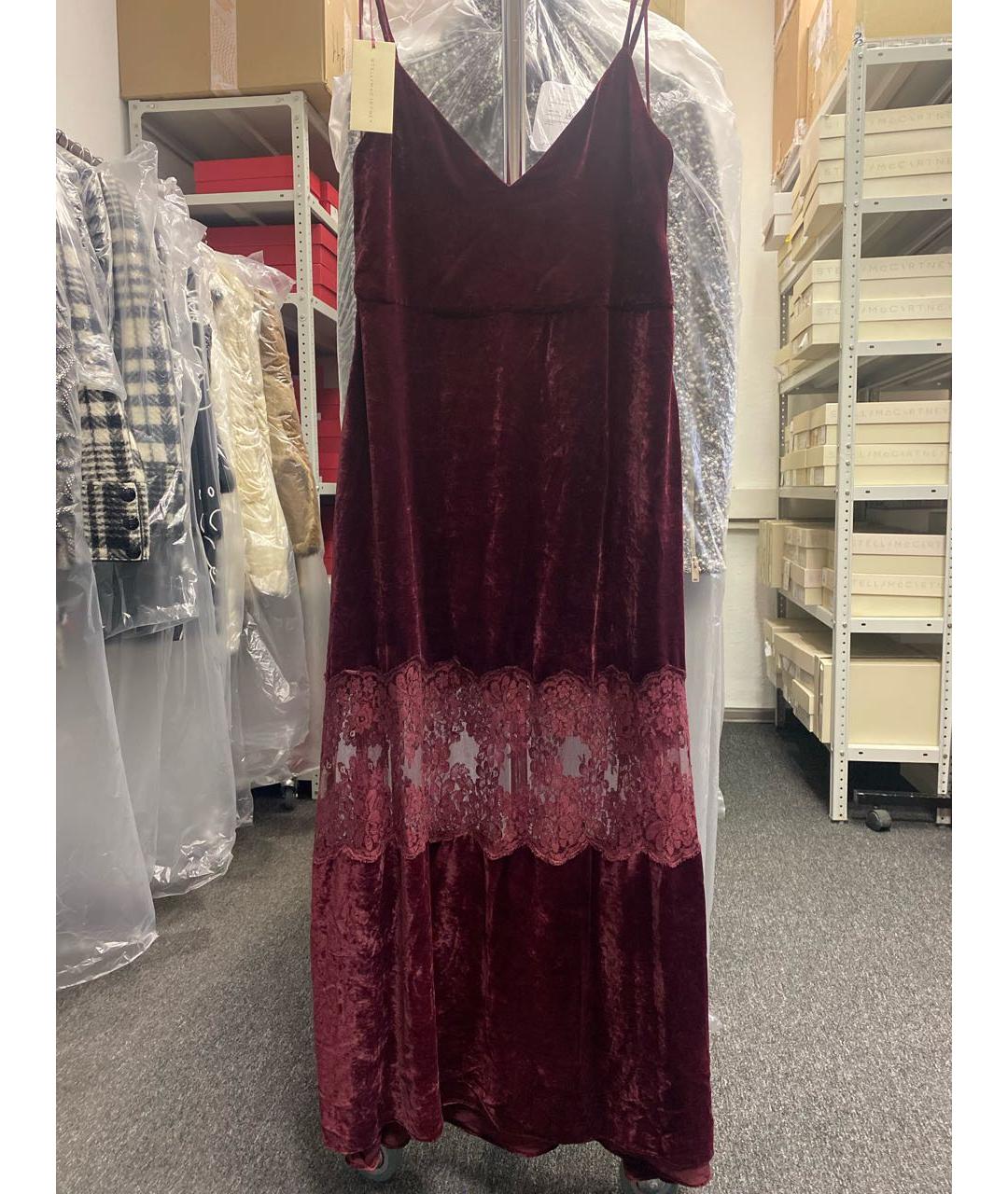 STELLA MCCARTNEY Бордовое бархатное коктейльное платье, фото 5
