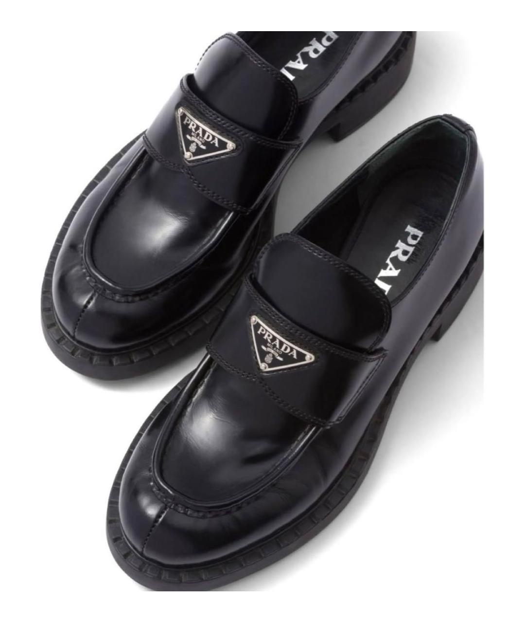 PRADA Черные кожаные лоферы, фото 3