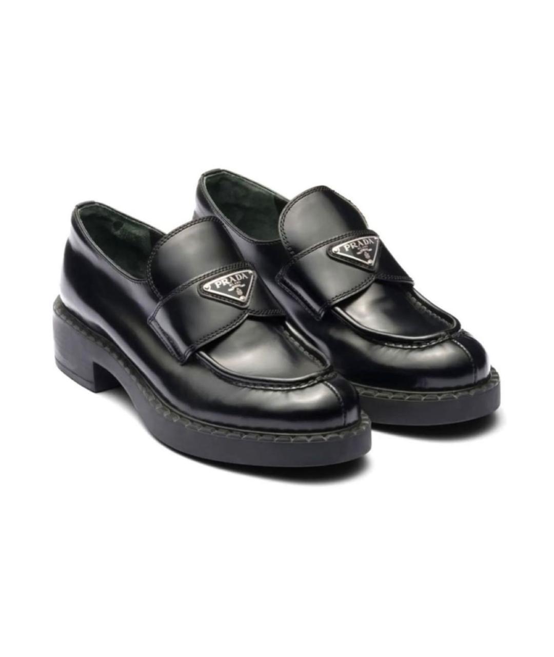 PRADA Черные кожаные лоферы, фото 2