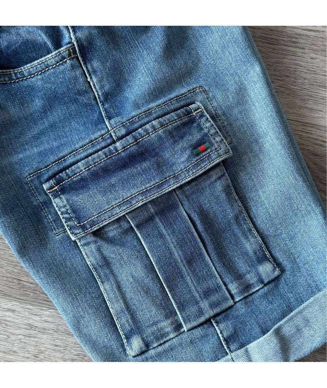 GUCCI KIDS Синие хлопковые детские шорты, фото 7