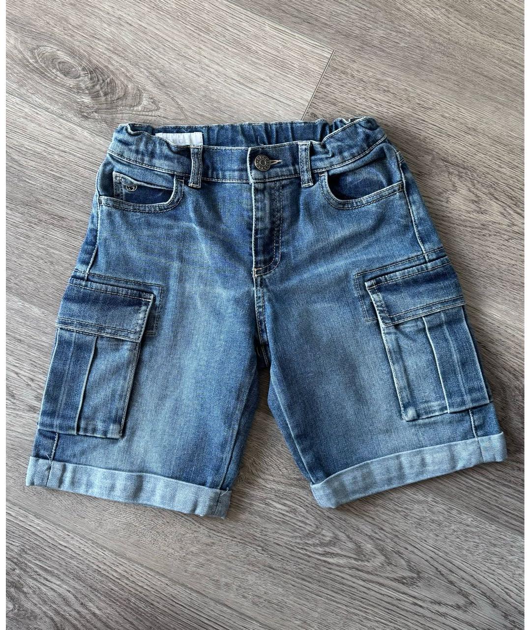 GUCCI KIDS Синие хлопковые детские шорты, фото 2