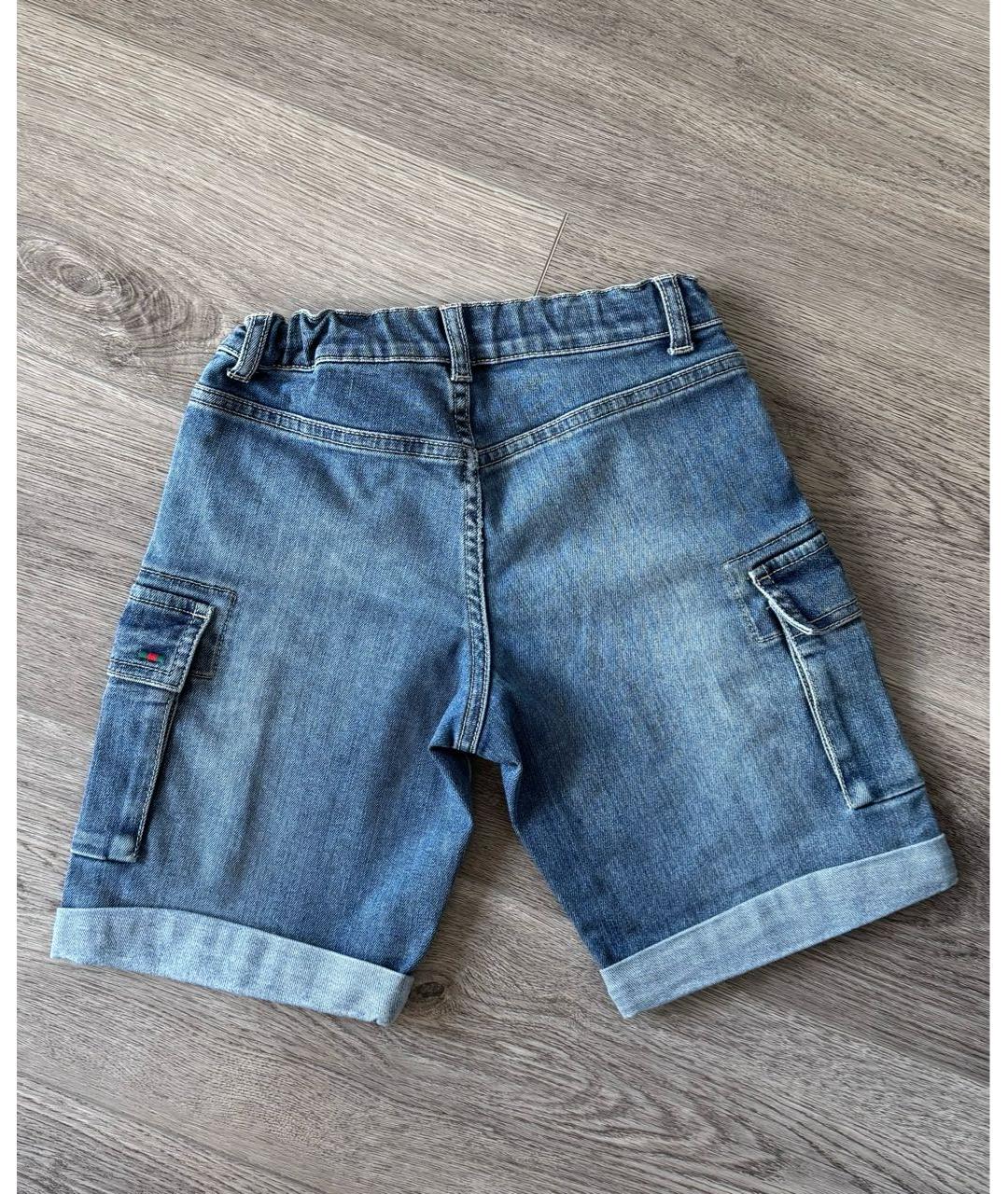 GUCCI KIDS Синие хлопковые детские шорты, фото 3