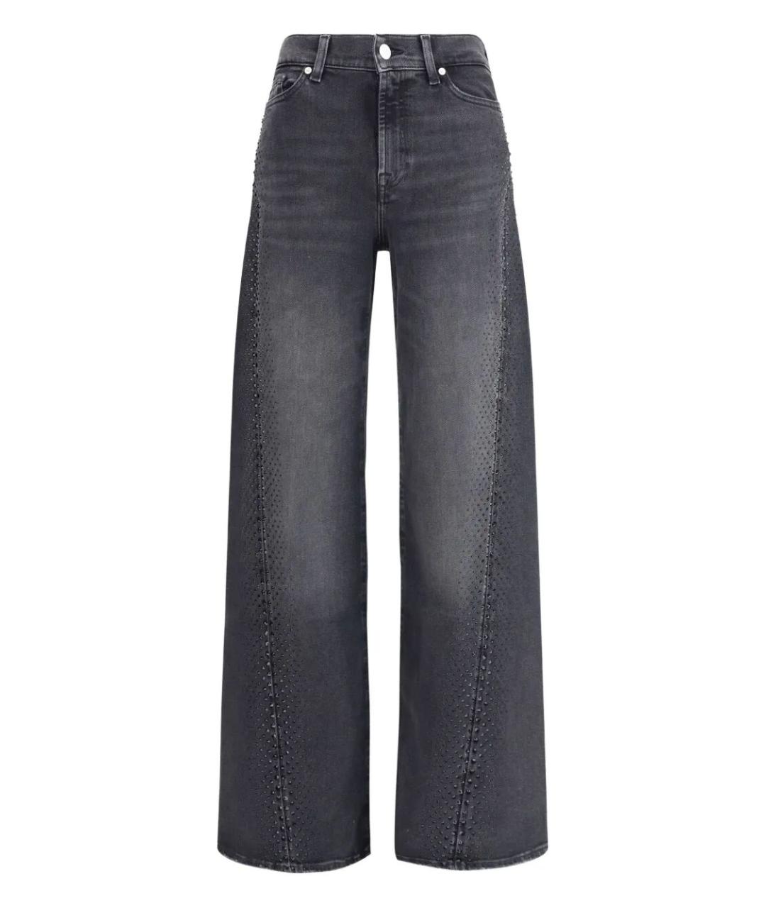 7 FOR ALL MANKIND Антрацитовые хлопковые прямые джинсы, фото 1