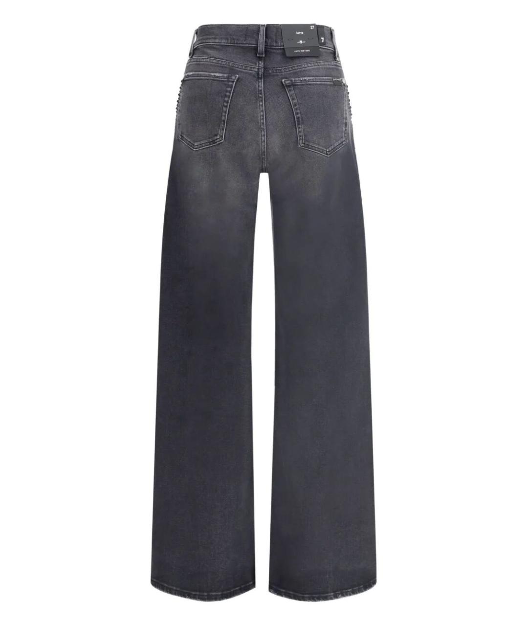 7 FOR ALL MANKIND Антрацитовые хлопковые прямые джинсы, фото 2