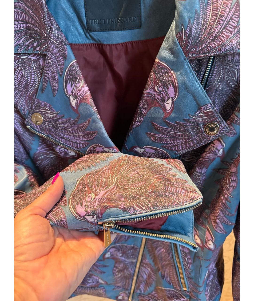 TRUSSARDI Мульти кожаная куртка, фото 3