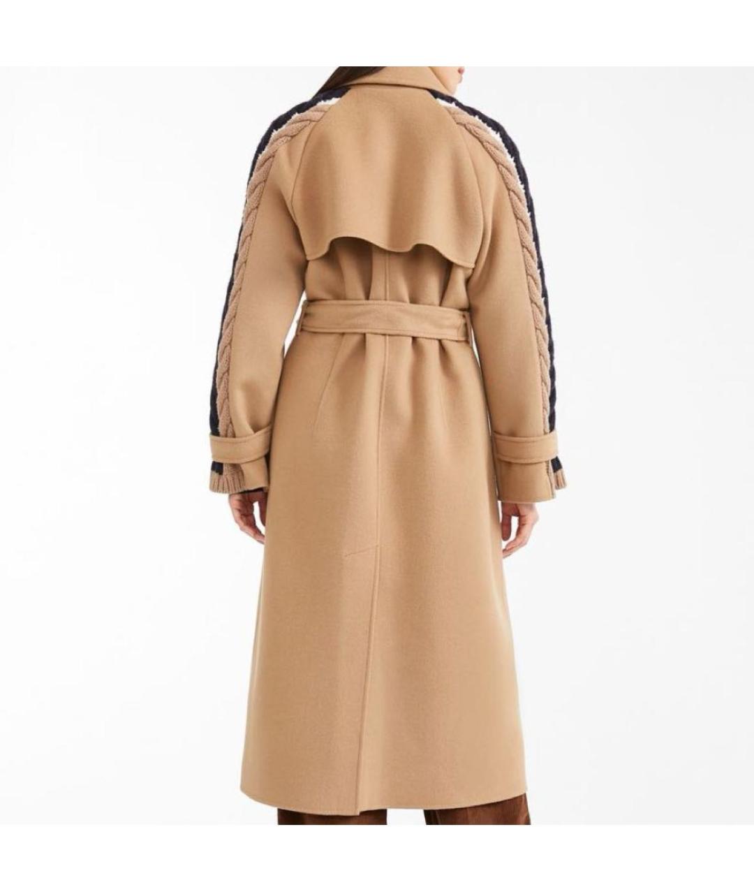 WEEKEND MAX MARA Коричневое шерстяное пальто, фото 3
