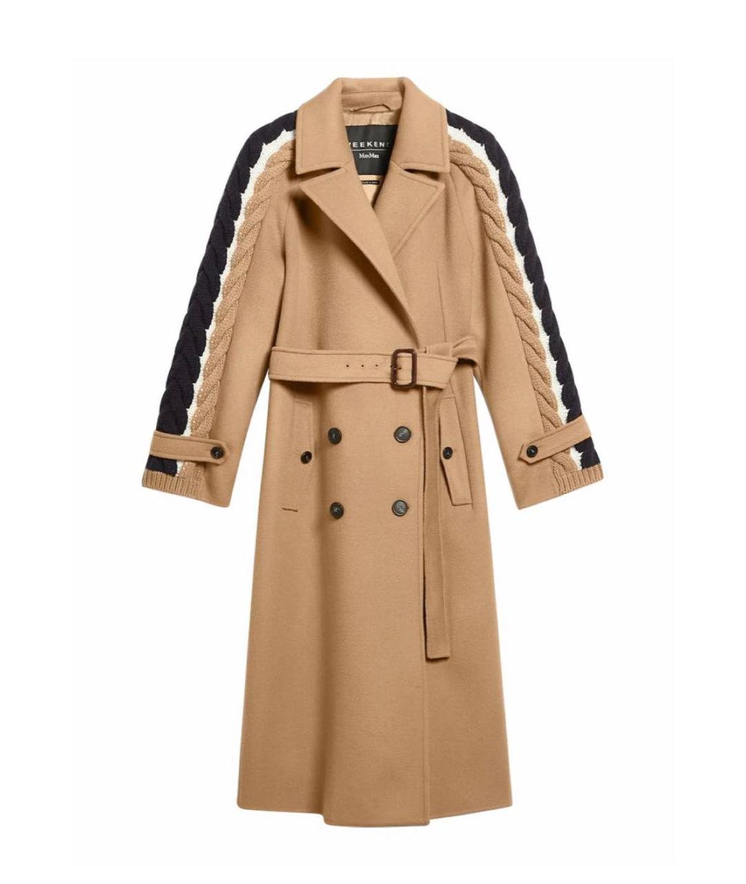 WEEKEND MAX MARA Коричневое шерстяное пальто, фото 1