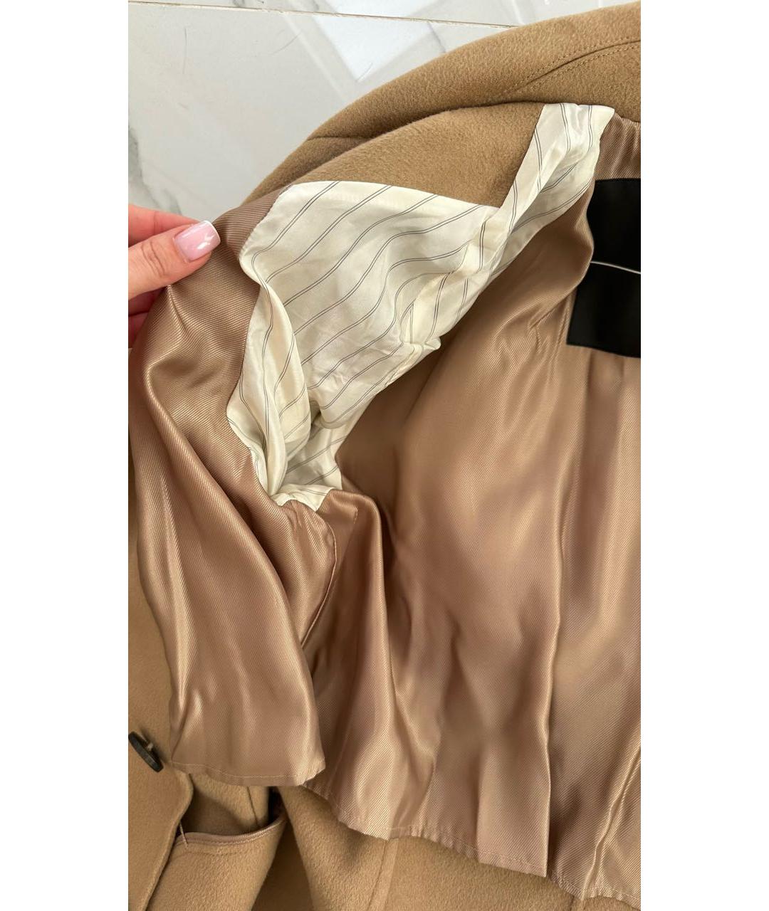 WEEKEND MAX MARA Коричневое шерстяное пальто, фото 6