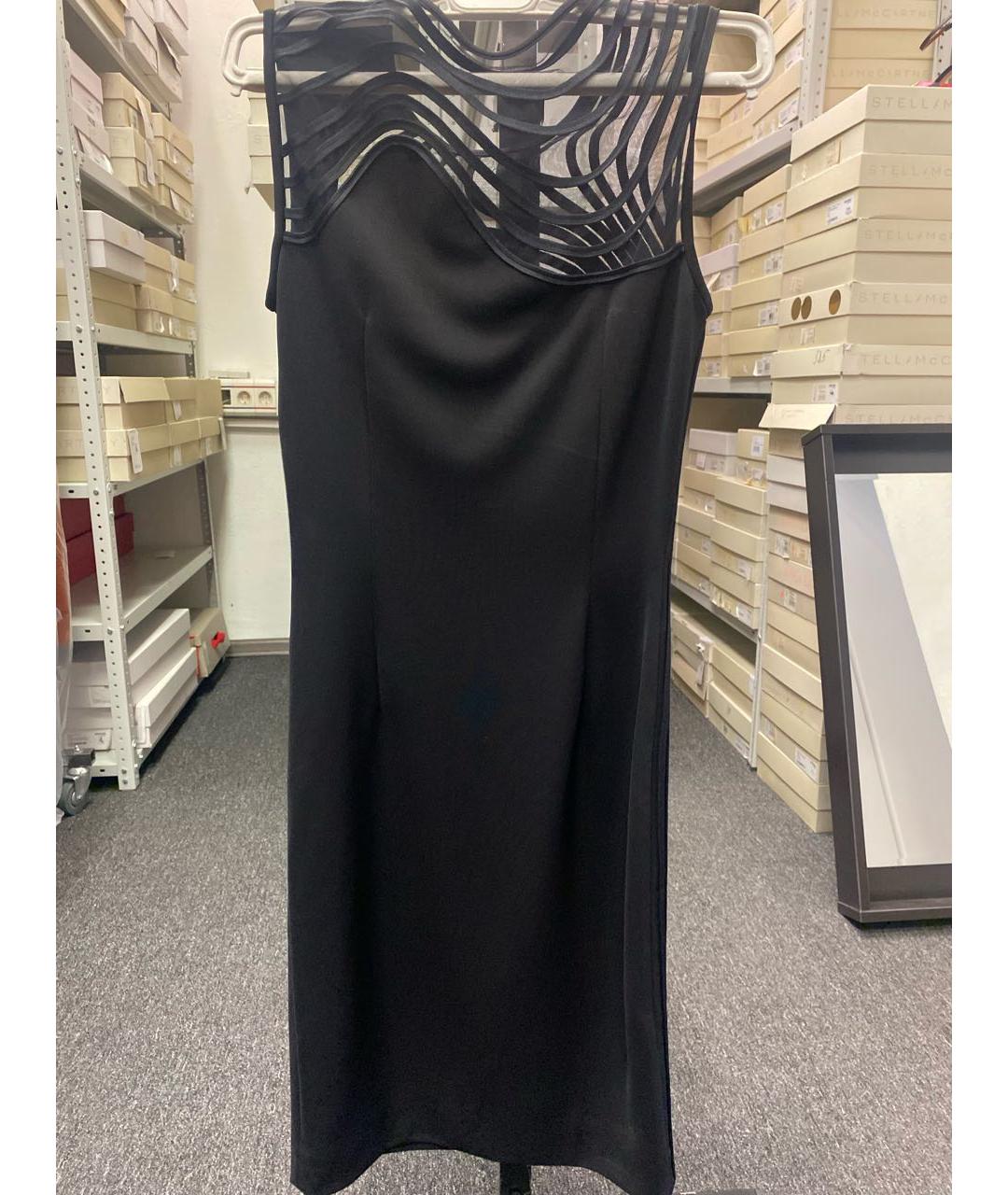 STELLA MCCARTNEY Черное хлопко-эластановое коктейльное платье, фото 2