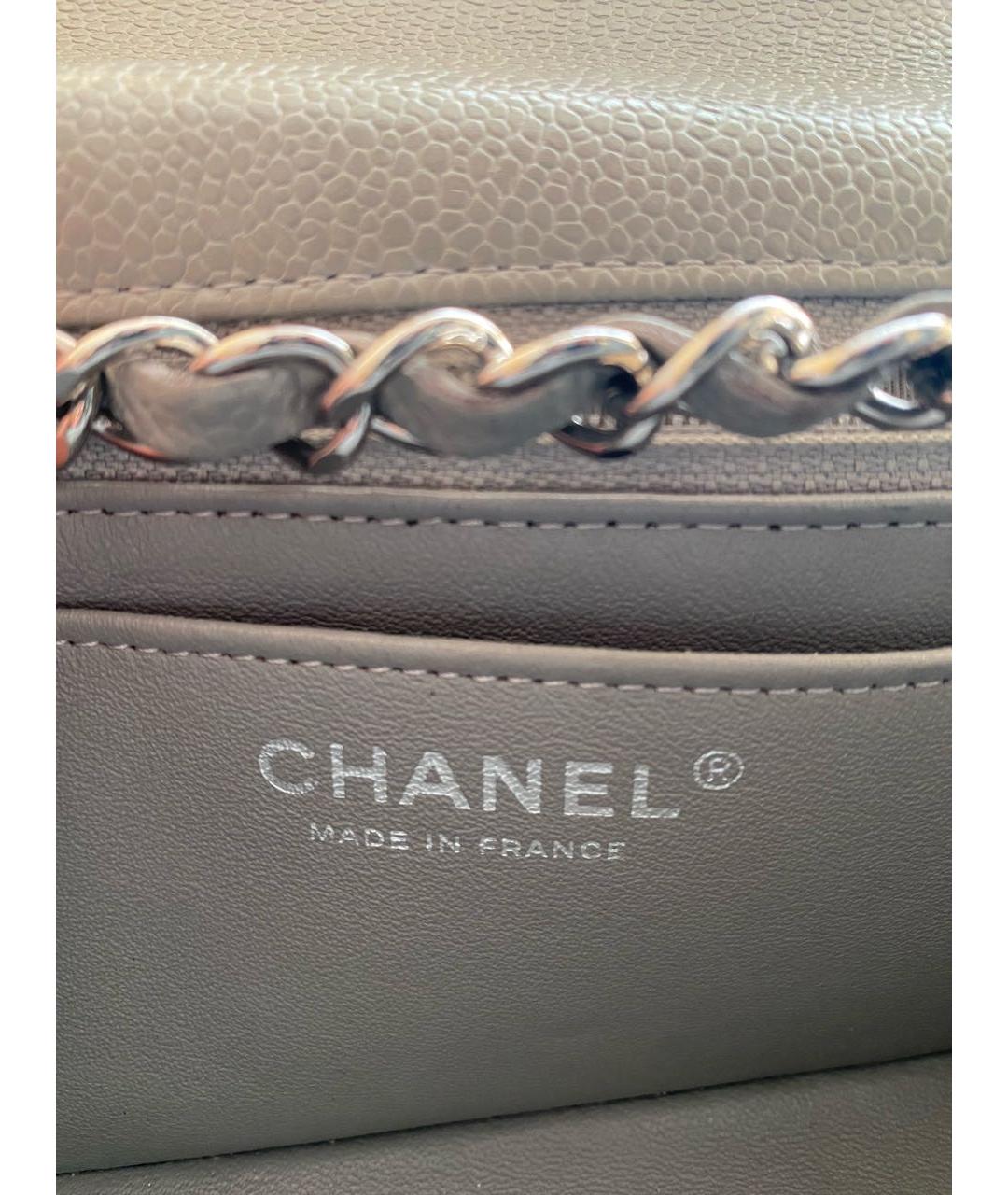 CHANEL Серая кожаная сумка через плечо, фото 6