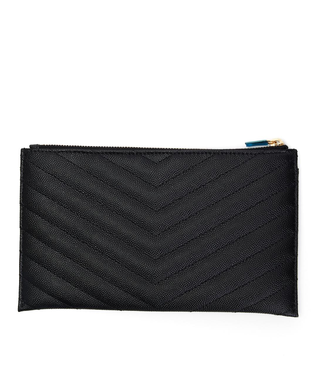 SAINT LAURENT Черный кожаный кошелек, фото 2