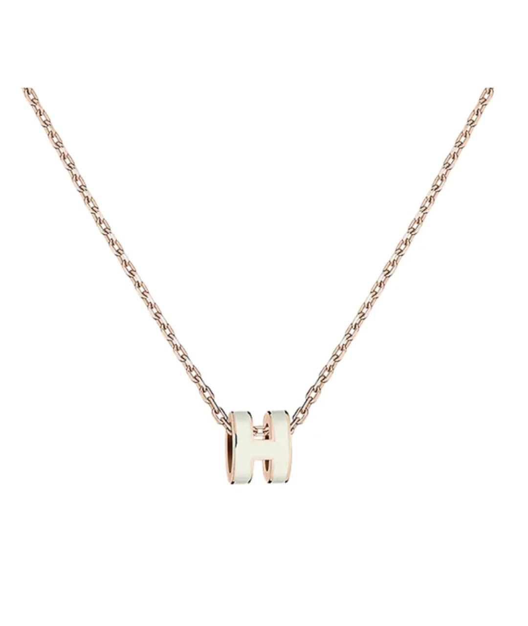 HERMES Белая латунная подвеска, фото 3