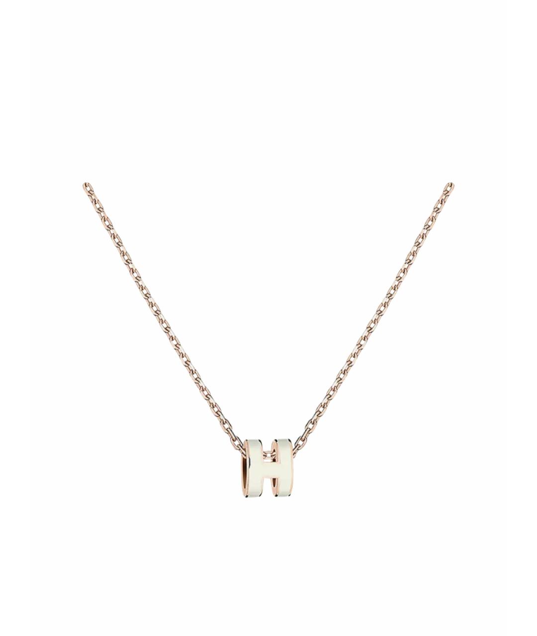 HERMES Белая латунная подвеска, фото 1