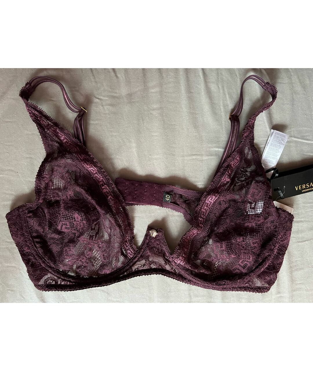 VERSACE Бордовое кружевное боди, фото 7